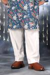 Buy_Littlecheer_Blue Cotton Gota Patti Botanic Print Kurta With Pant _Online_at_Aza_Fashions