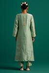 Shop_Anantaa by Roohi_Green Kurta And Pant Silk Chanderi Embroidered Floral Set With Contrast Dupatta _at_Aza_Fashions