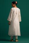 Shop Anantaa By Roohi Off White Silk, Chanderi Embroidery Round Placed Floral Thread Kurta With Pant at Aza Fashions Shop_Anantaa By Roohi_Off White Silk, Chanderi Embroidery Round Placed Floral Thread Kurta With Pant _at_Aza_Fashions