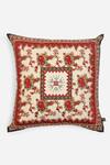 Buy_Ritu Kumar_Beige Print And Embroidery Badhuria Cushion With Filler _at_Aza_Fashions