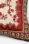 Ritu Kumar_Beige Print And Embroidery Badhuria Cushion With Filler _Online_at_Aza_Fashions