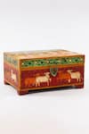 Purana Darwaza_Red Wood Hand Painted Jewellery Box_at_Aza_Fashions