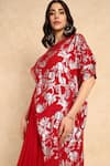 Buy_Style Junkiie_Red Georgette Embroidered Bloom Round High Low Wrap Tunic  