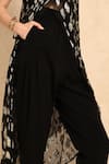 Style Junkiie_Black Heavy Georgette High Rise Pant  _at_Aza_Fashions