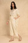 Buy_Style Junkiie_Cream Heavy Georgette Plain Pant  _Online_at_Aza_Fashions