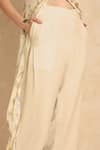 Shop_Style Junkiie_Cream Heavy Georgette Plain Pant  _Online_at_Aza_Fashions