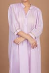 Buy_Kalakari by Akanksha_Purple Cotton Plain Mandarin Collar Oversized Kurta With Salwar _Online_at_Aza_Fashions