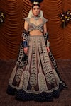 Buy_Payal & Zinal_Multi Color Lehenga And Blouse Velvet Embellished Masakkali Crystal Bridal Set _at_Aza_Fashions