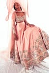 Payal & Zinal_Pink Lehenga And Blouse Raw Silk Embellished Sequin Phoenix Floral Crystal Set_Online_at_Aza_Fashions