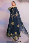 Buy_Madzin_Blue Chanderi Hand Embroidery Gota Round Bodice Anarkali Set _Online_at_Aza_Fashions