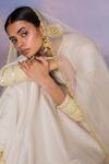 Shop_Madzin_Ivory Chanderi Hand Embroidery Gota Round Bodice Anarkali Set _Online_at_Aza_Fashions
