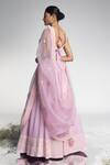 Shop_Madzin_Purple Silk, Georgette, Organza, Cotton Zardozi Hand Bridal Lehenga Set _at_Aza_Fashions