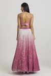 Shop_Khwaab by Sanjana Lakhani_Pink Blouse Silk Embroidered Sequin Round And Mirror Lehenga Set_at_Aza_Fashions