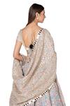 Buy_Abhinav Mishra_Multi Color Lehenga And Dupatta- Chanderi Printed Geometric-floral Bridal Set_Online_at_Aza_Fashions