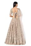 Shop_Abhinav Mishra_Grey Blouse- Net Embellished Mirror V Chevron Pattern Work Bridal Lehenga Set_at_Aza_Fashions