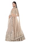 Shop_Abhinav Mishra_Grey Net Embroidered Mirror Scoop Pleated Bridal Lehenga Set_Online_at_Aza_Fashions
