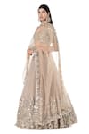 Shop_Abhinav Mishra_Grey Net Embroidered Mirror Scoop Pleated Bridal Lehenga Set _Online_at_Aza_Fashions