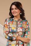 Buy_Bairaas_Multi Color Muslin Block Prints Mandarin Kurta And Afghani Pant Co-ord Set