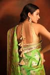 Shop_Kaaisha by Shalini_Green Kanjivaram Silk Embroidered Saree With Unstitched Blouse Piece  _Online_at_Aza_Fashions