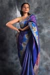 Kaaisha by Shalini_Purple Silk Woven Kanjiwaram Saree With Unstitched Blouse Fabric  _at_Aza_Fashions