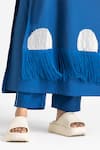 Buy_THREE_Blue Poplin Round Overlay Tunic And Pant Set  _Online_at_Aza_Fashions