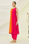 Buy_Naintara Bajaj_Pink Art Silk Thread Embroidered Kurta_Online_at_Aza_Fashions