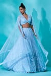 Shop_Nayantaara_Blue Swiss Net Hand Embroidered Cut Dana Deep V Crystal Chevron Lehenga Set _Online_at_Aza_Fashions