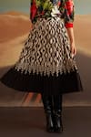 Verb By Pallavi Singhee_Beige Polyester Geometric Print Pleated Skirt _Online_at_Aza_Fashions