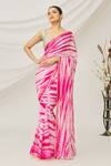 Buy_Naintara Bajaj_Pink Georgette Shibori Print Saree _Online_at_Aza_Fashions