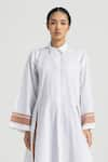 Buy_THREE_White Solid Long Shirt _Online_at_Aza_Fashions