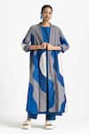 Buy_THREE_Blue Poplin Solid Round Tunic  _Online_at_Aza_Fashions