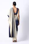 Shop_431-88 by Shweta Kapur_Blue Cotton Pleated Ombre Pre Draped Saree With Blouse_at_Aza_Fashions