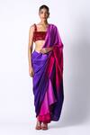 Buy_431-88 by Shweta Kapur_Fuchsia Silk Ombre Pre Draped Saree With Blouse _at_Aza_Fashions