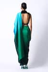 Shop_431-88 by Shweta Kapur_Emerald Green Silk Ombre Pre Draped Saree With Sequin Embellished Top _at_Aza_Fashions