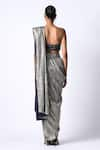 Shop_431-88 by Shweta Kapur_Blue Silk Ombre Sequin Metallic Pre Draped Saree With Bustier  _at_Aza_Fashions