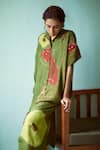 Medha_Green Tie-dye Tunic And Pant Set _Online_at_Aza_Fashions