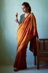 Buy_Medha_Orange Tie-dye Pattern Saree With Blouse _at_Aza_Fashions