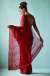 Shop_Medha_Chiffon Hand Embroidered Saree With Blouse_at_Aza_Fashions