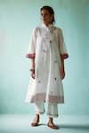 Buy_Medha_White Hand Embroidered Chanderi Tunic And Pant Set_at_Aza_Fashions