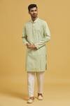 Buy_RNG Safawala_Green Cotton Silk Embroidered Chikankari Floral Kurta Set _at_Aza_Fashions