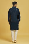 Shop_Rng Safawala_Blue Cotton, Silk Sequins, Embroidery Bundi Jacket And Kurta Set _at_Aza_Fashions