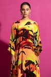 SAKSHAM & NEHARICKA_Multi Color Crepe Printed Abstract Round Behroopiya Kurta With Pant _Online_at_Aza_Fashions