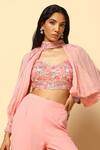 Shop Meenagurnam Pink Viscose, Georgette, Net Sequins, Crystals, Embroidery Blouse Sharara Set Online at Aza Fashions Shop_Meenagurnam_Pink Viscose, Georgette, Net Sequins, Crystals, Embroidery Blouse Sharara Set _Online_at_Aza_Fashions