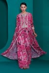 Buy_Adi By Aditya Khandelwl_Pink Georgette Printed Zari Round Embroidered Digital Tunic And Palazzo Set _Online_at_Aza_Fashions