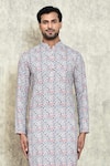 Buy_Arihant Rai Sinha_Multi Color Cotton Embroidered Sequin Kurta And Plain Pyjama Set _Online_at_Aza_Fashions