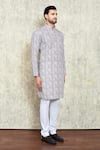 Arihant Rai Sinha_Multi Color Cotton Embroidered Sequin Kurta And Plain Pyjama Set _at_Aza_Fashions