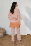 Shop_QALA CLOTHING_Orange 100% Cotton Lace Seraphina Crochet Top With Pant _at_Aza_Fashions