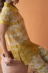 Buy_QALA CLOTHING_Yellow 100% Cotton Bloom Garden Collar Inaya Top With Pant _Online_at_Aza_Fashions