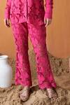 Shop_QALA CLOTHING_Pink 100% Cotton Floral Stand Collar Raya Shirt With Pant _Online_at_Aza_Fashions