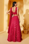 Shop_Suruchi Parakh_Pink Georgette Crepe Embroidered Floral Cutwork Draped Lehenga With Blouse _at_Aza_Fashions